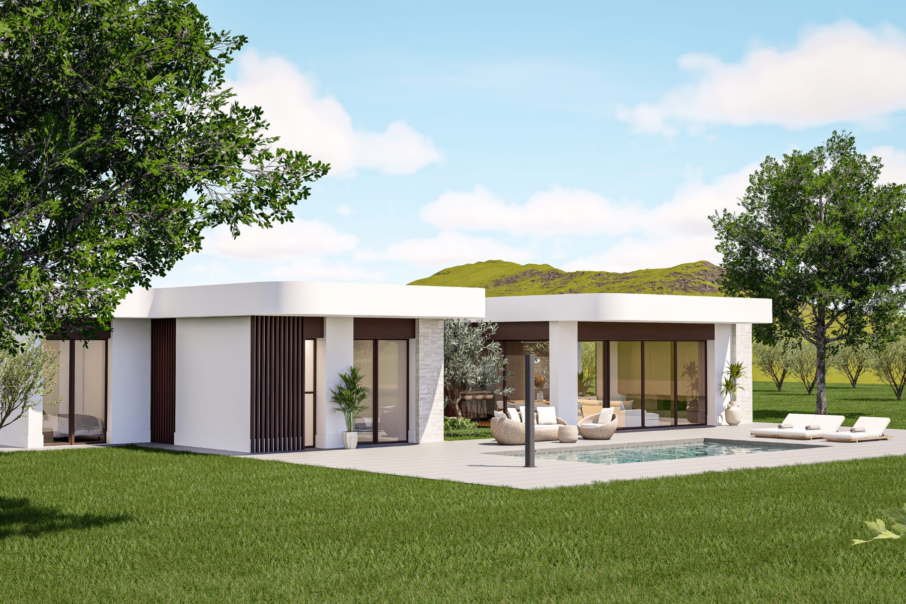 New Build Villa with 3 Bedrooms in Sax, Alicante, Pool and Large Plot